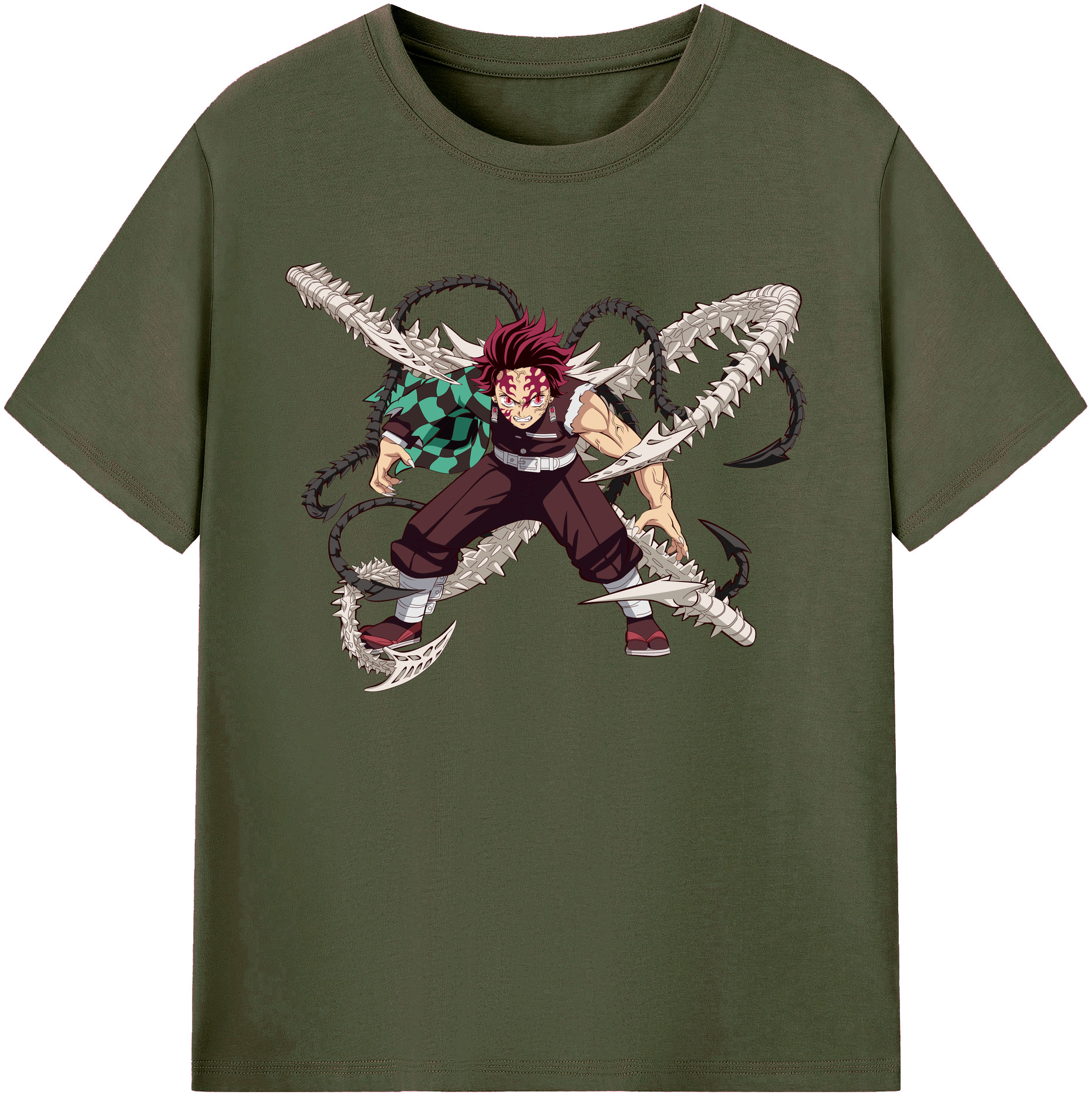 （画像用） 鬼滅の刃 竈門 炭治郎／かまど たんじろう Kamado Tanjirou 綿100％ メンズ半袖Tシャツ｜肌触りやわらか＆通気性